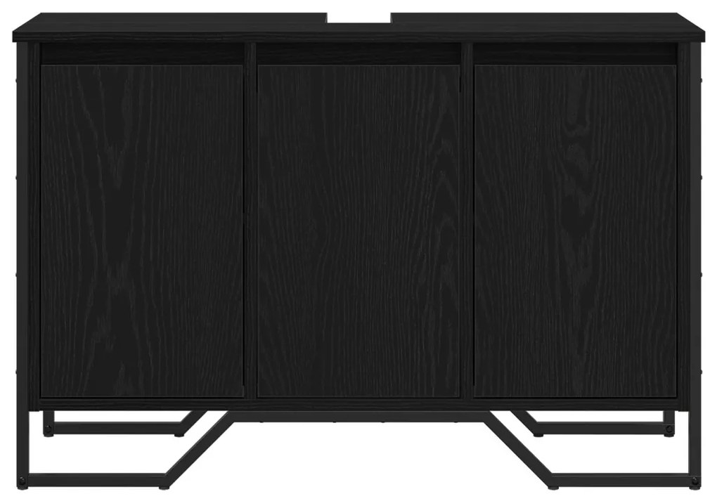 Fürdőszobai mosdószekrény Fekete tölgy 91x35x60 cm Szerelt fa