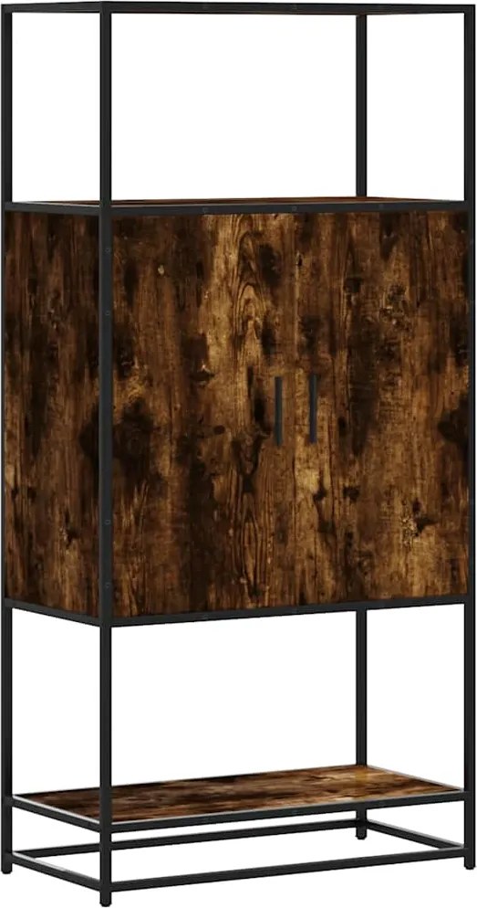 vidaXL Highboard sonoma tölgy 68x35x139 cm gépelt fa és fém