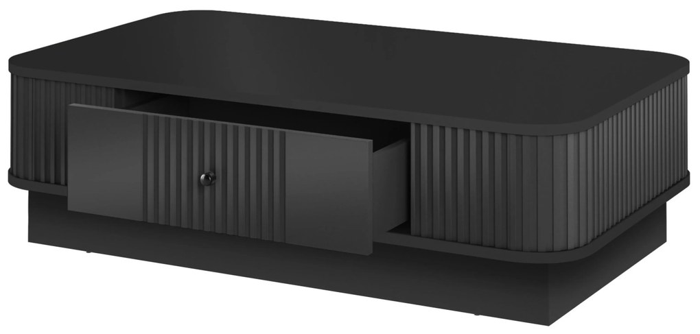 Vesper fiókos dohányzóasztal 103x60 cm talapzaton - fekete / fekete fogantyú