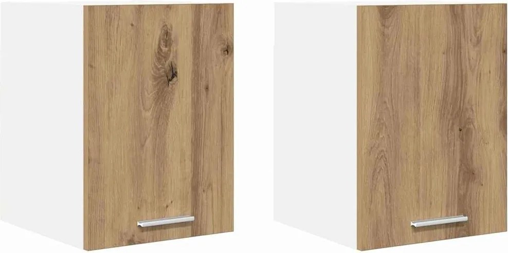 vidaXL Függő szekrény 2 pcs Artisan tölgy és fehér 30 x 31 x 40 cm