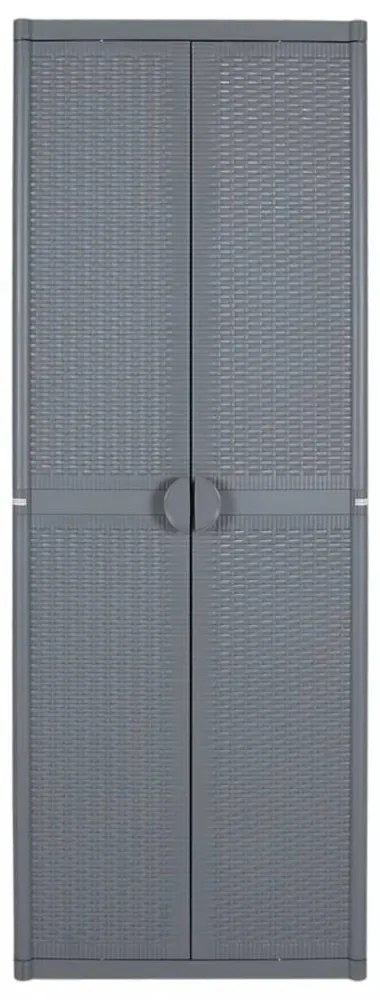 szürke PP rattan kerti tárolószekrény 65 x 45 x 172 cm