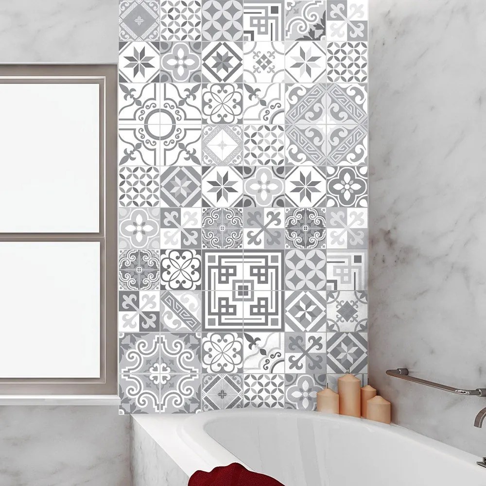 Shades of Grey 60 részes dekoratív falimatrica szett, 10 x 10 cm - Ambiance