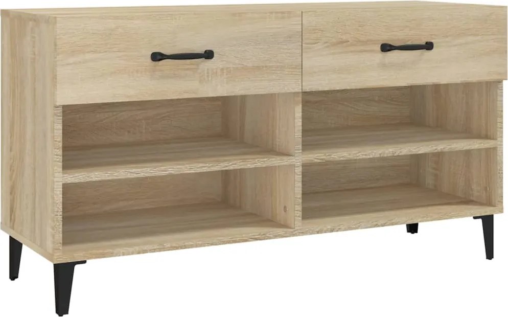 vidaXL sonoma-tölgyszínű szerelt fa cipőszekrény 102x35x55 cm