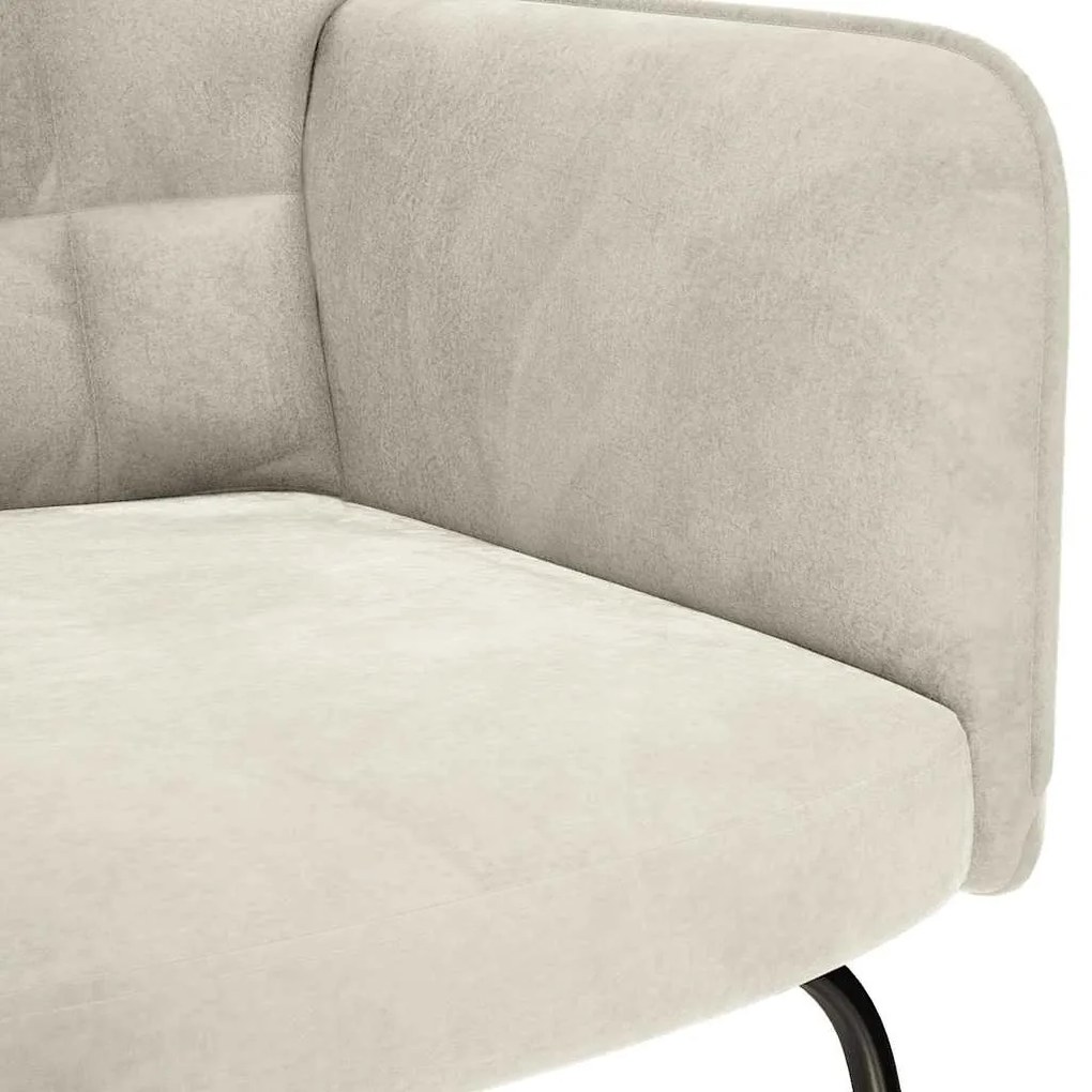 krémszínű bársony hintaszék ülőkével