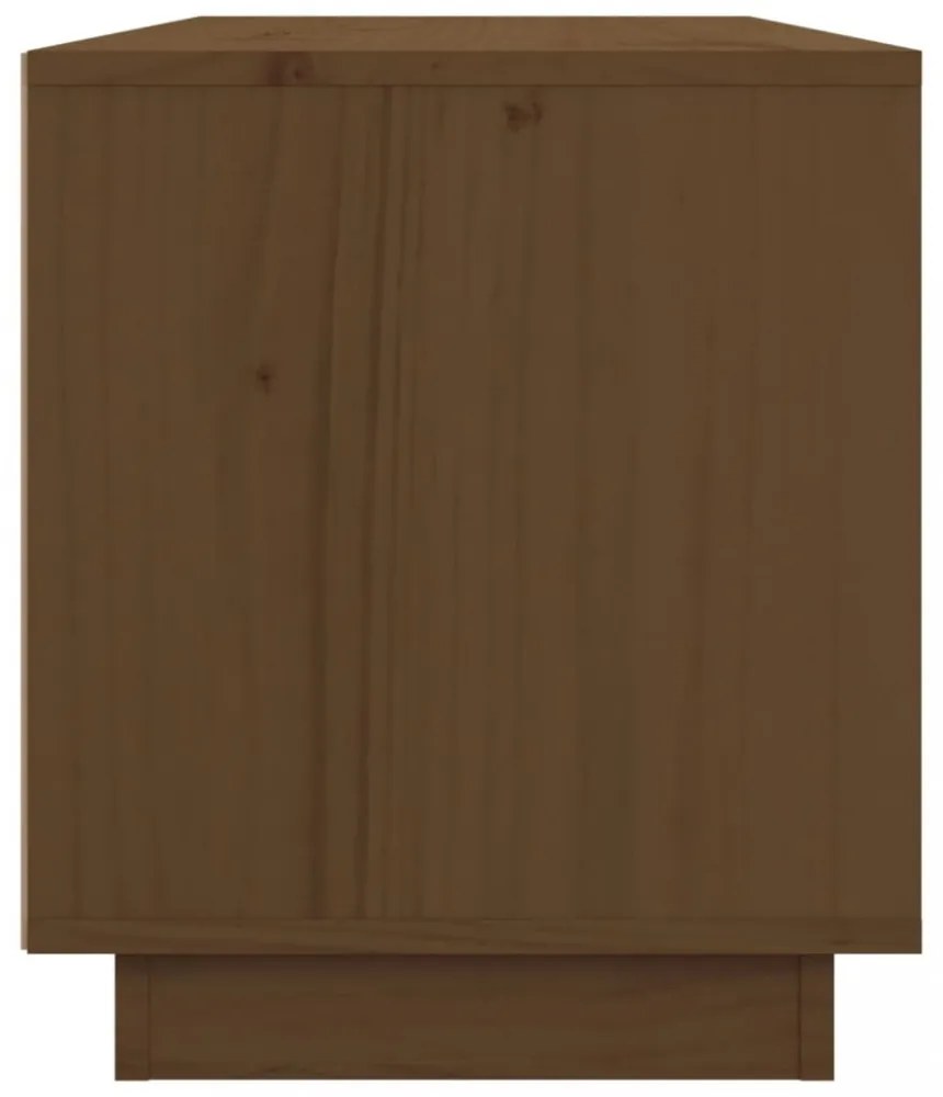mézbarna tömör fenyőfa TV-szekrény 80x34x40 cm