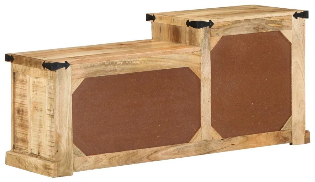 Cipőpad 110x35x50 cm Tömör durva fa mangó