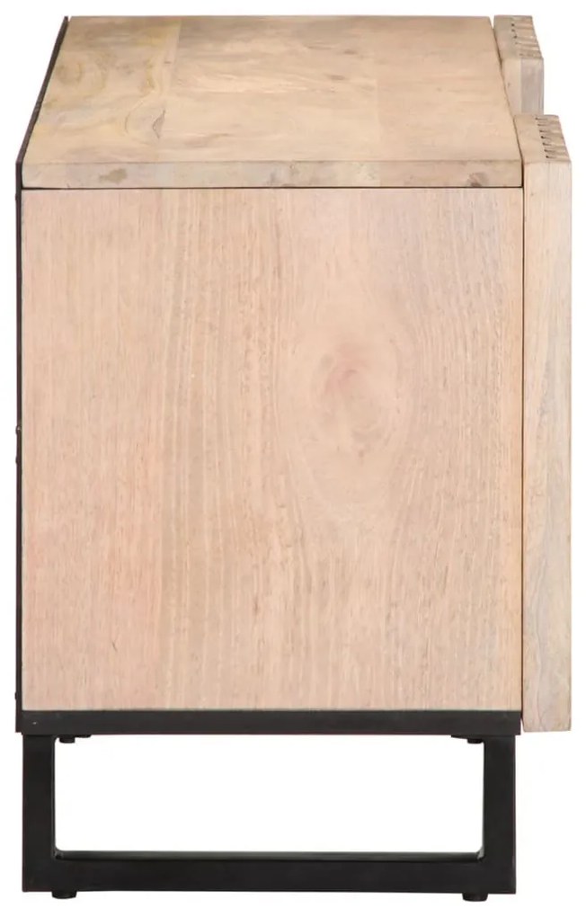 fehér tömör mangófa TV-szekrény 105 x 34 x 46 cm