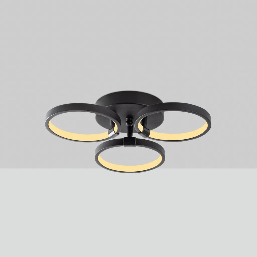 Halka-13310 fekete fém LED függőlámpa, 37 x 32 cm