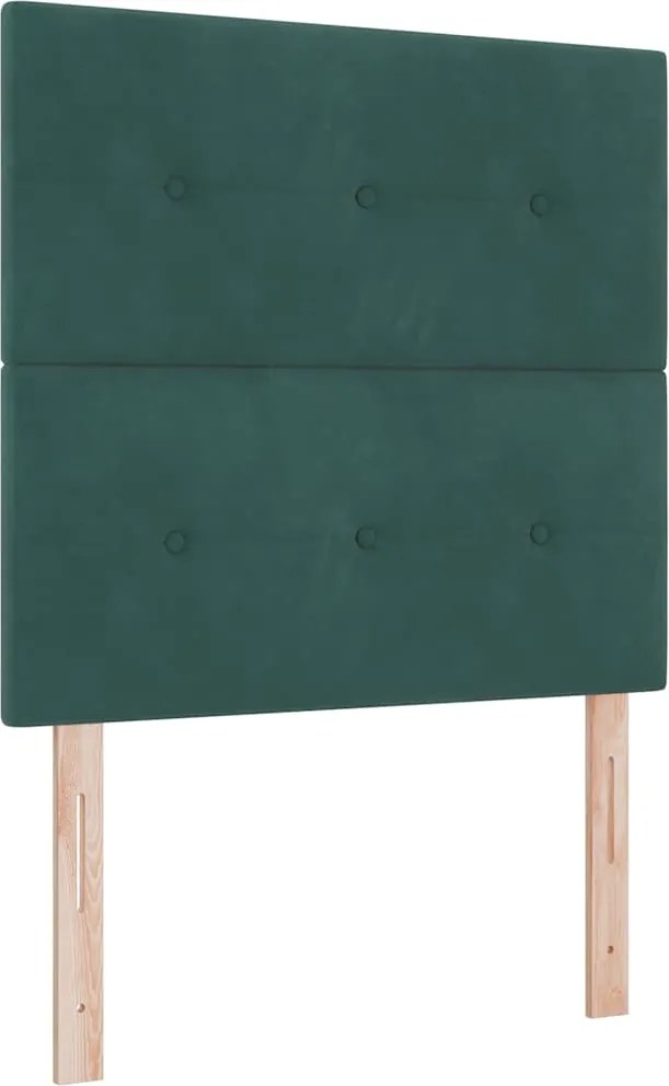 vidaXL Fejtámla Sötétzöld 90 cm Bársony