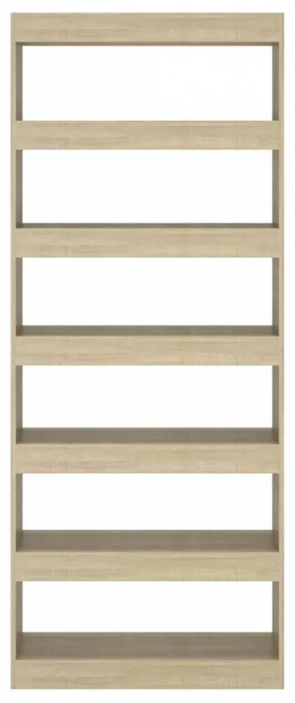 Sonoma-tölgy forgácslap könyvszekrény/térelválasztó 80x30x198cm