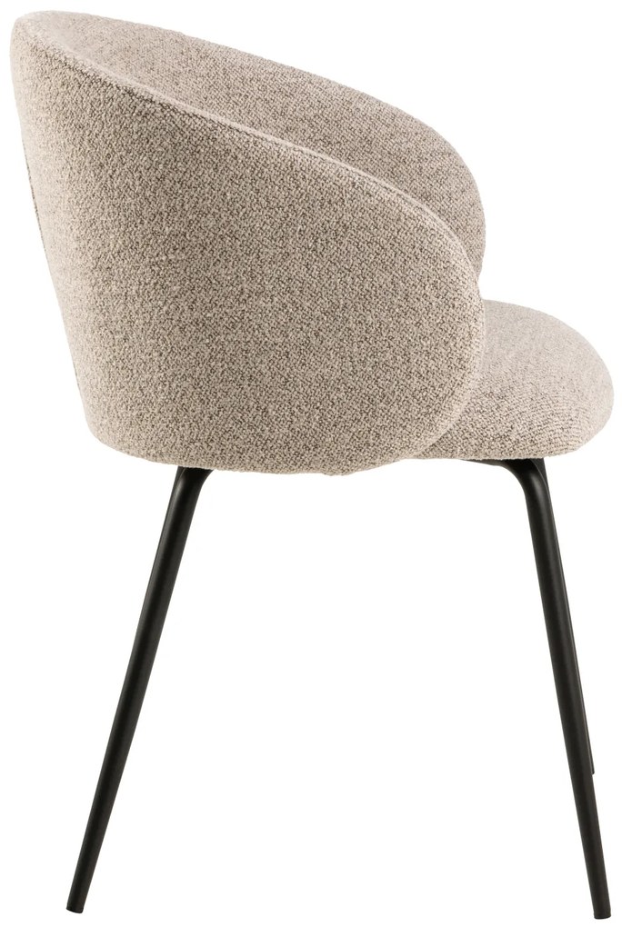 MAZZONI EXPORT CLARA Bézs Latte (Monza 60 szövet)/fekete lábak - MODERN KÁRPITOZOTT KAGYLÓSZÉK LOFT STÍLUSÚ NAPPALIBA/ÉTKEZŐBE/IRODÁBA