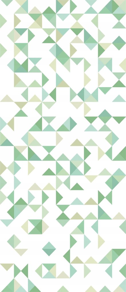 Matrica Tapéta Zöld háromszögek geometria absztrakt modern 91x211