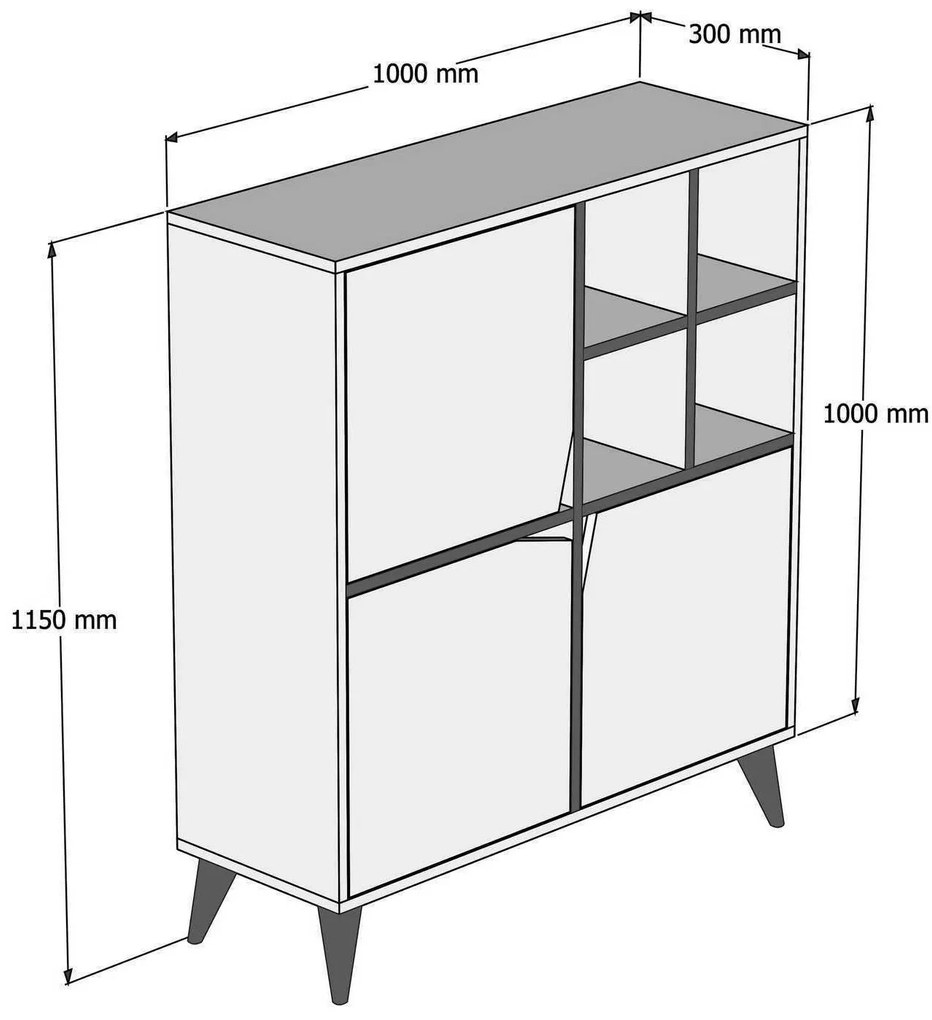 Szekrény Phoebe (fekete + kék). 1088779