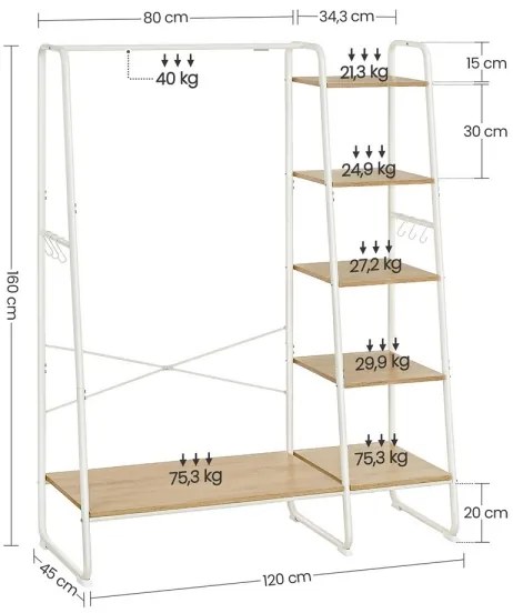 Álló fogas LINEA fehér/barna