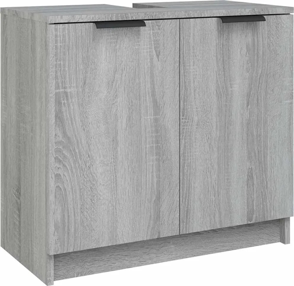 vidaXL sonoma színű szerelt fa fürdőszobaszekrény 64,5x33,5x59 cm