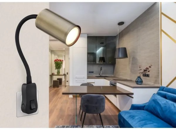 Globo 57911DPM - Konnektoros fali lámpa ROBBY 1xGU10/25W/230V fekete/réz