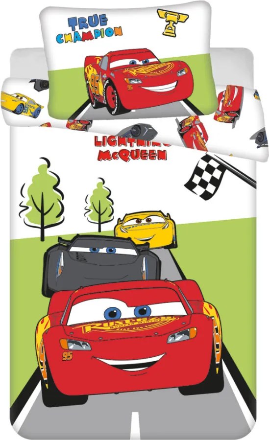 Disney Verdák Champion gyerek, ovis ágyneműhuzat 100×135 cm, 40×60 cm