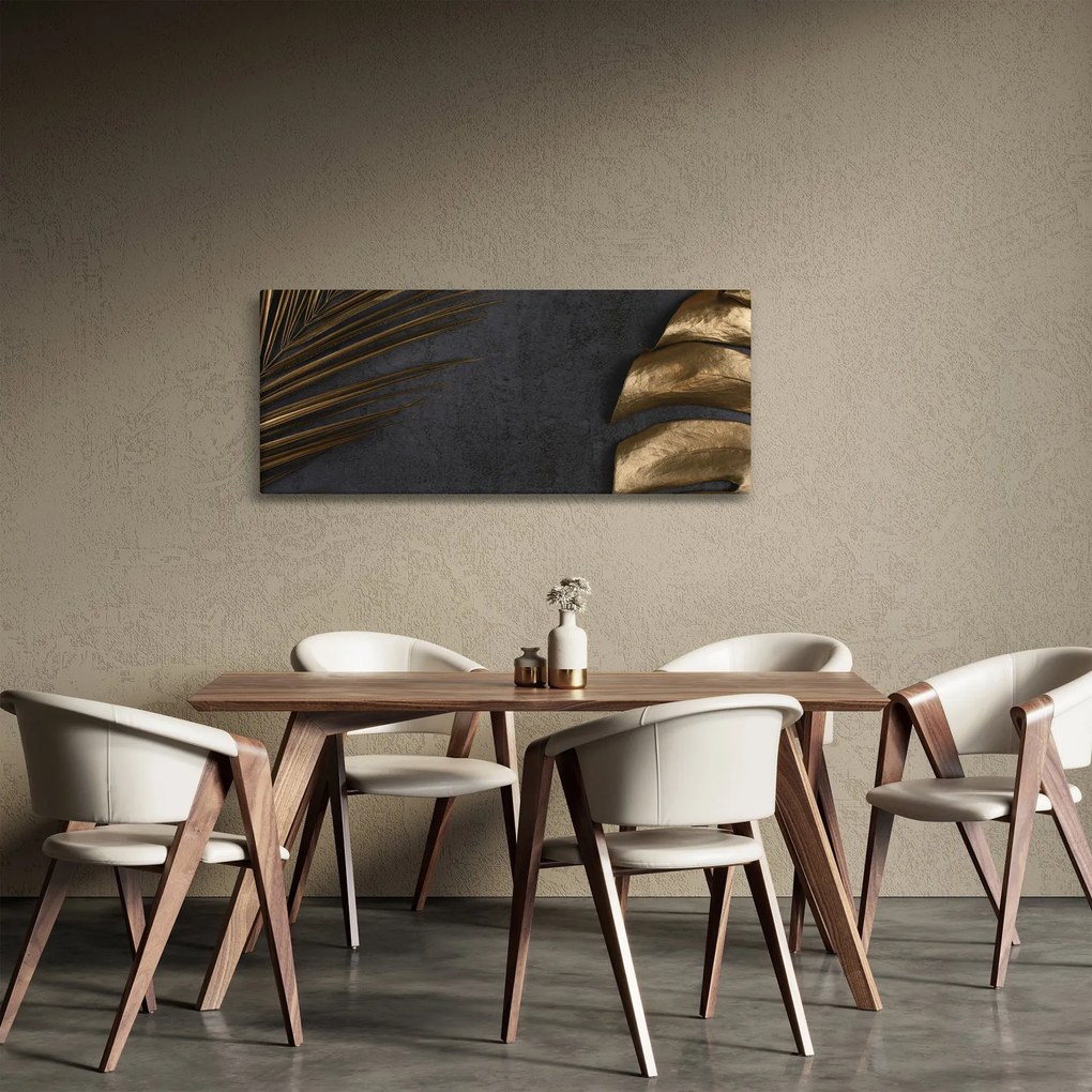 Kép arany levelekkel (120x50 cm)
