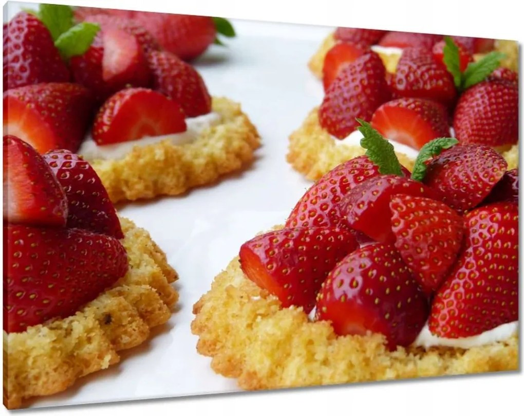 Vászonkép 100x70 Eper desszert