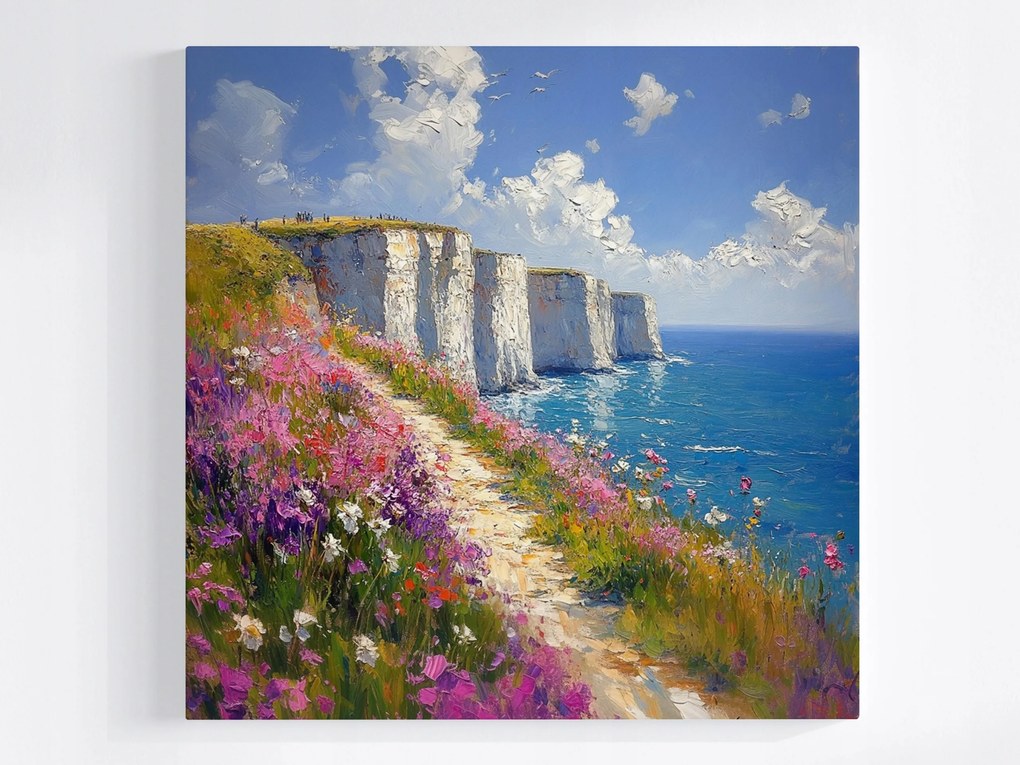 Poszter Sziklák Dover Sziklák Virágok Rét Tenger Nyár 40x40