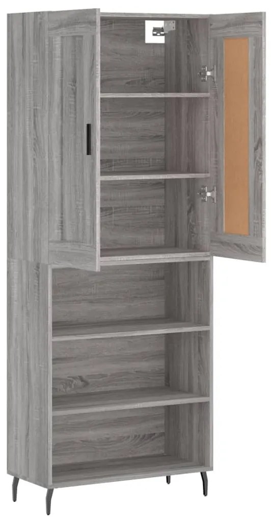 szürke sonoma szerelt fa magasszekrény 69,5 x 34 x 180 cm