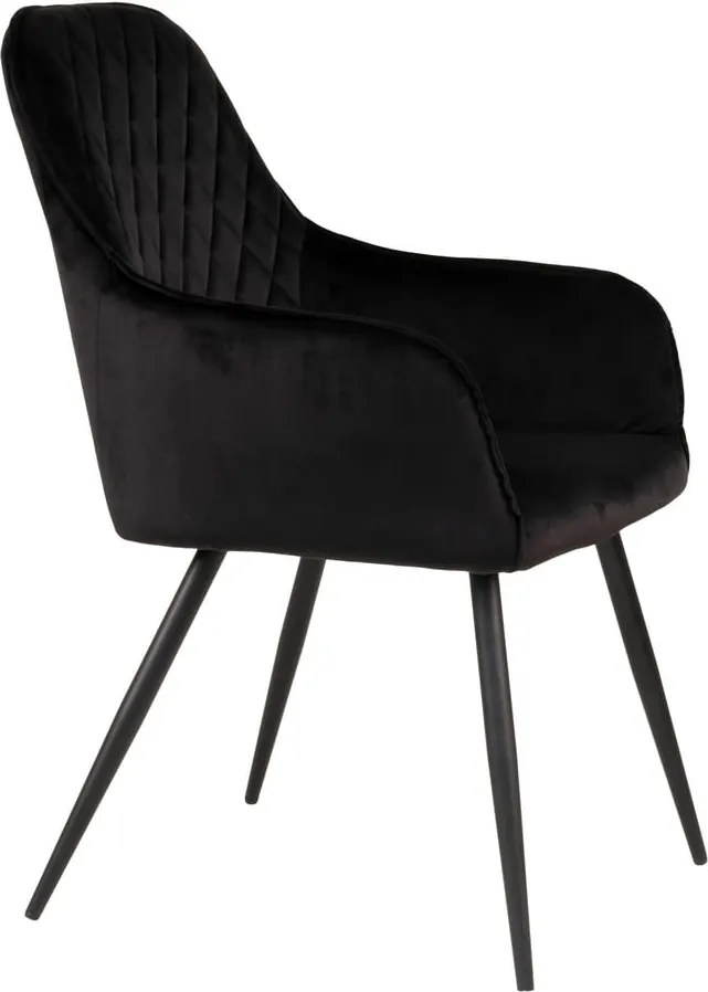 Fekete kárpitozott karfás étkezőfotel szett 2 db-os Harbo – House Nordic