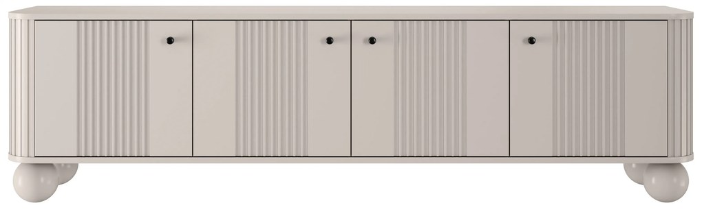 Vesper 4D TV szekrény 187 cm - kasmír / fekete fogantyúk / gömb alakú lábak