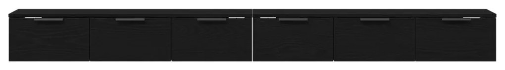 Fali szekrények 2 db Fekete tölgy 102x30x20 cm Szerelt fa