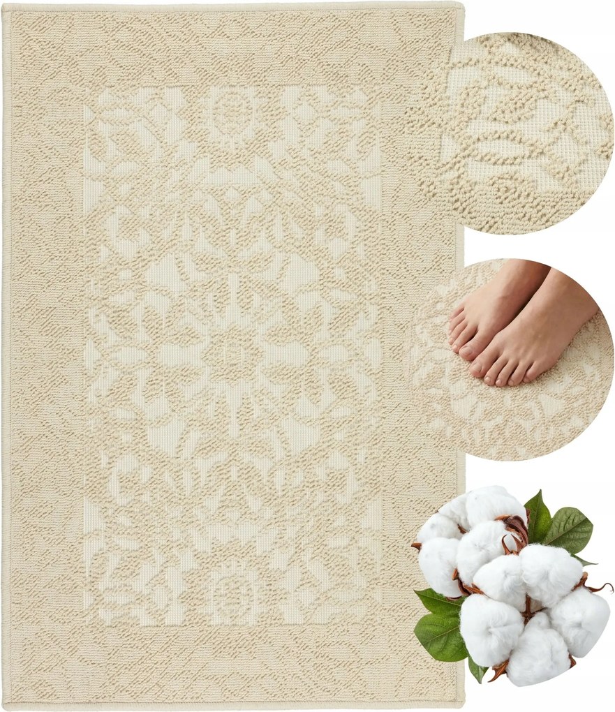 Szállodai pamut fürdőszobaszőnyeg 60x90cm nedvszívó csúszásgátló szőnyeg