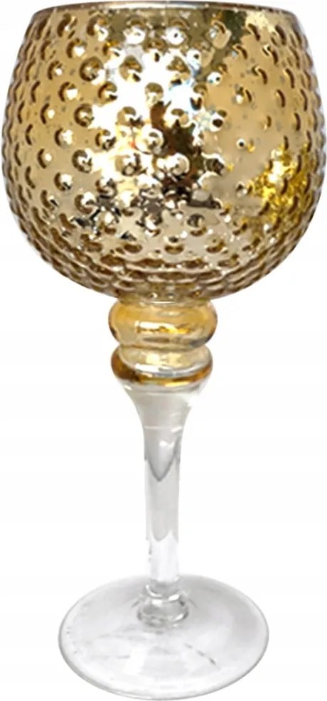 Dekorációs gyertyatartó Donna arany kehely 30cm