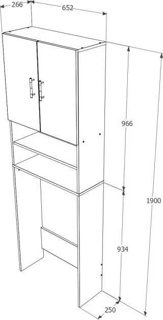 Usi Mosógép szekrény fehér