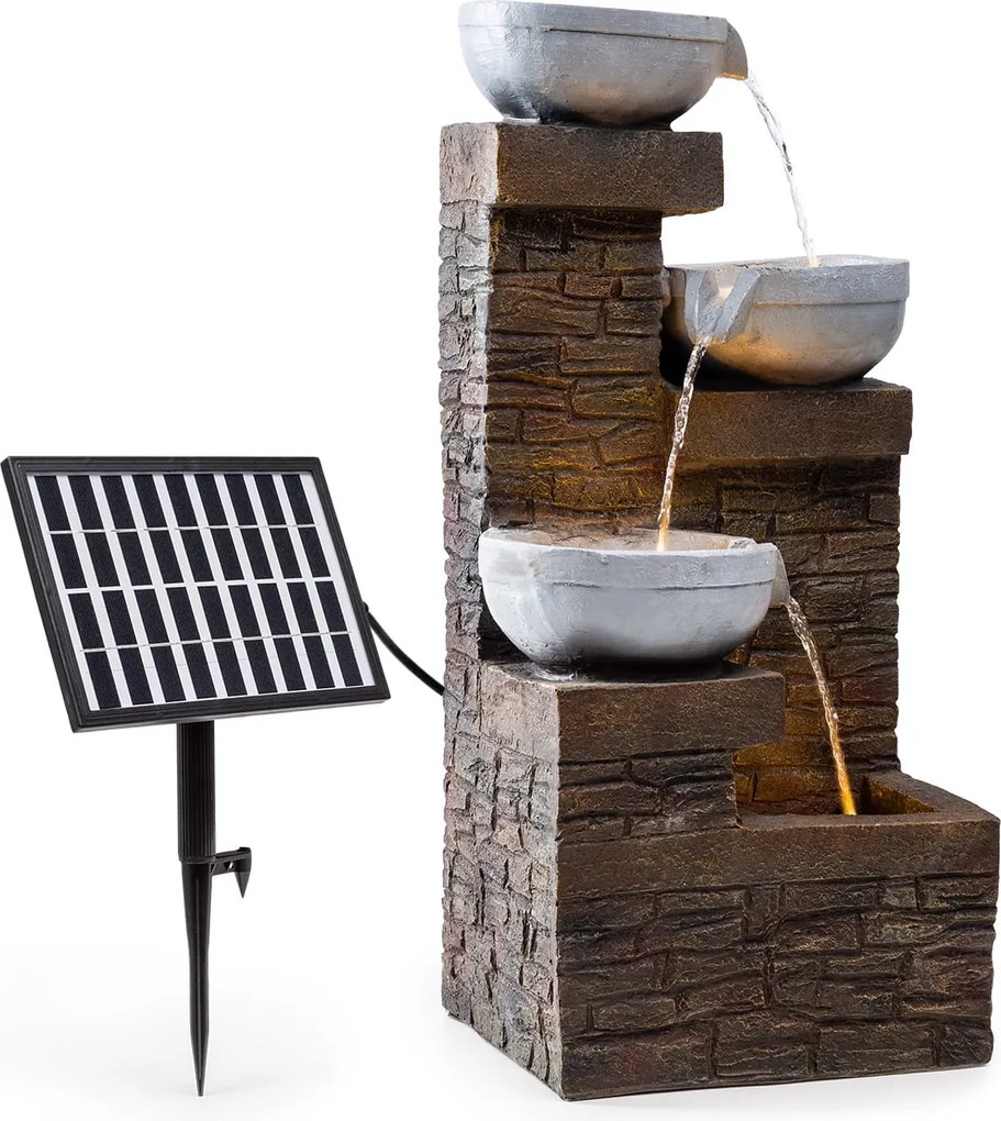 Blumfeldt Fez, szoláris szökőkút, LED, 34 × 76 × 36 cm (SZ × M × M), polirezin