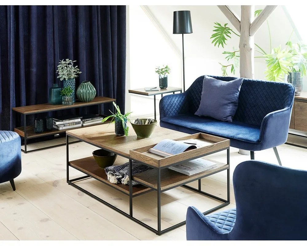 Barna dohányzóasztal 70x120 cm Rivoli – Unique Furniture