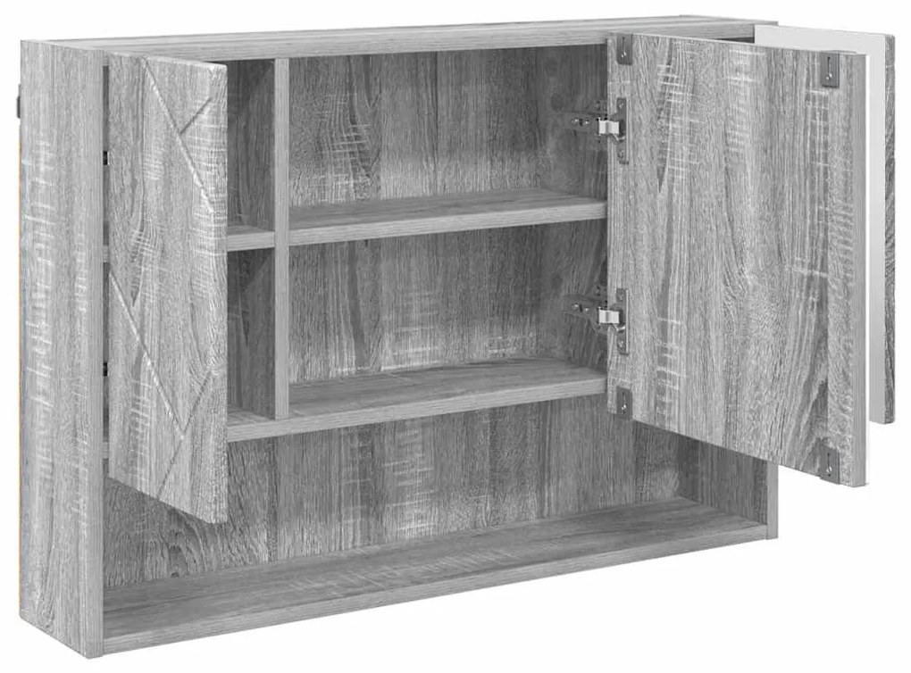 Fürdőszoba bútor szett 3 pcs Szürke sonoma 76.5 x 35 x 64 cm