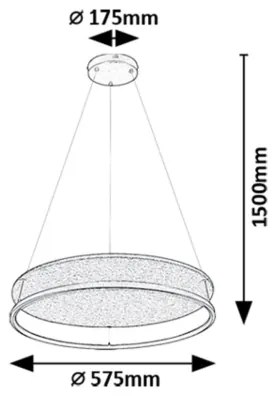 Rabalux 72032 - FARENZO LED csillár, 40W, 230V, 3000/4000K, kábellel