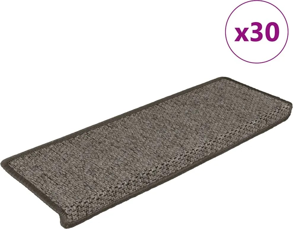 vidaXL 30 db lépcsőszőnyegek öntapadós szizál kinézetű 65x21x4 cm