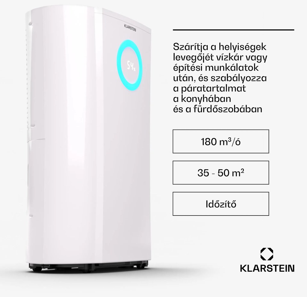 Klarstein DryFy Pro Connect 20 Smart, párátlanító, WiFi, kompresszió, 20 l/d, 20 - 30 m²