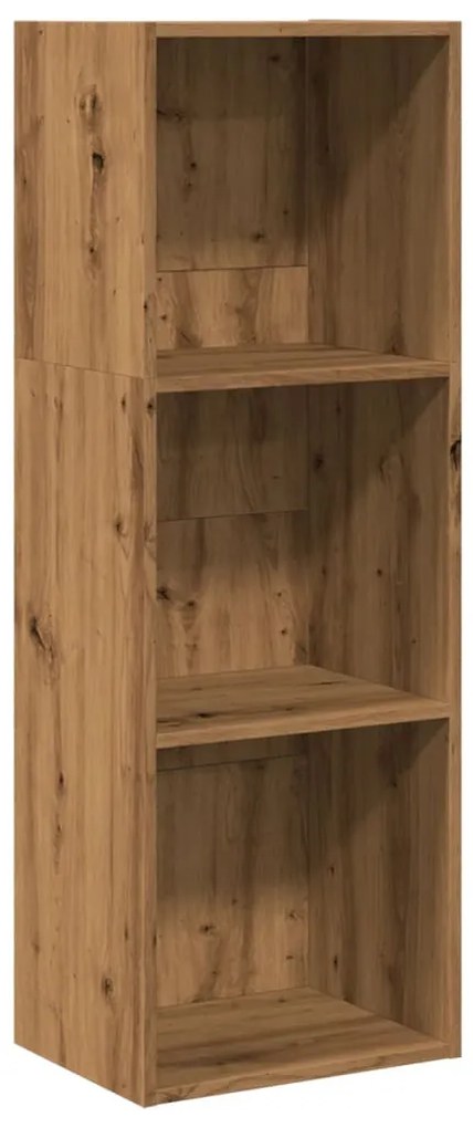 kézműves tölgy színű szerelt fa könyvespolc 40 x 30 x 114 cm