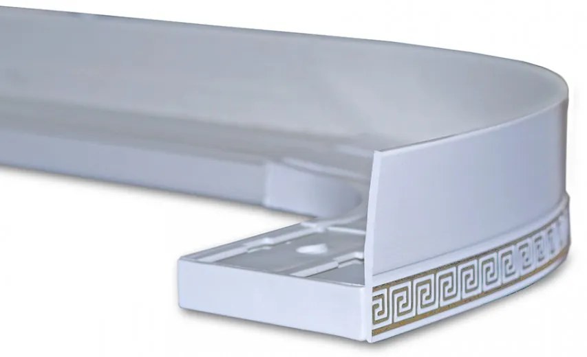 Mennyezeti sínes karnis dekor előlap fehér arany görög mintával 45 mm