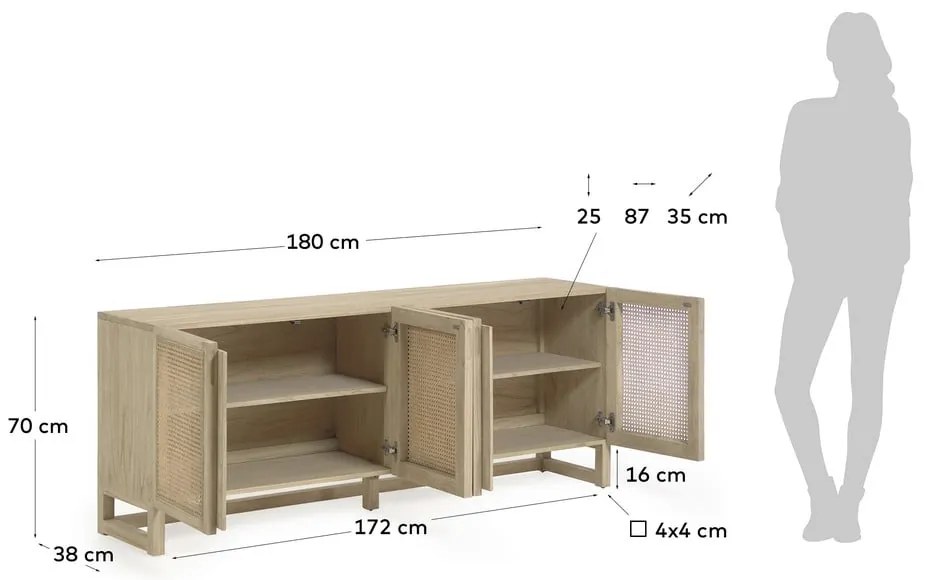 Rexit mindifa komód, szélesség 180 cm - Kave Home