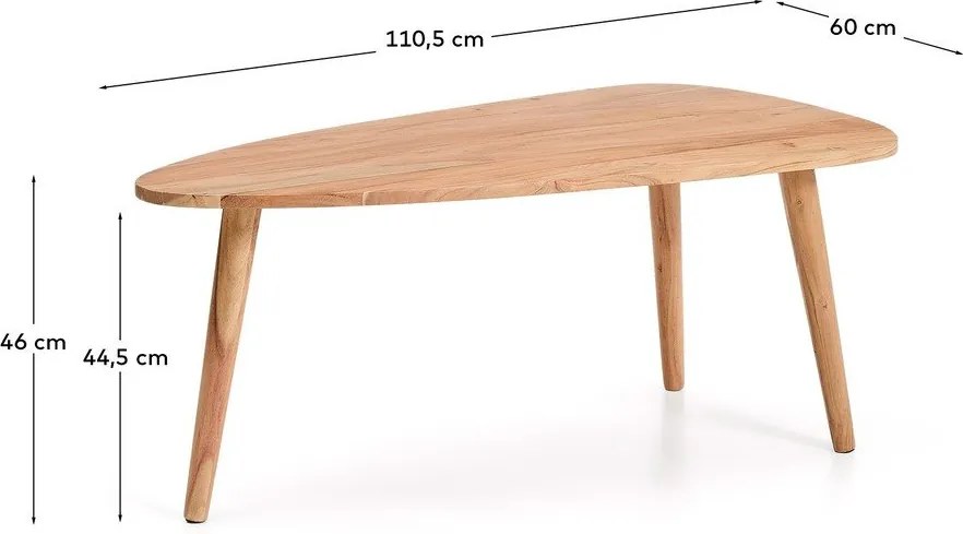 Natúr színű akácfa dohányzóasztal 60x110,5 cm Duvani – Kave Home