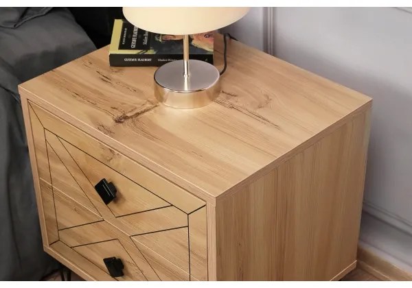 Éjjeli szekrényke LUNA 55x50 cm barna/fekete