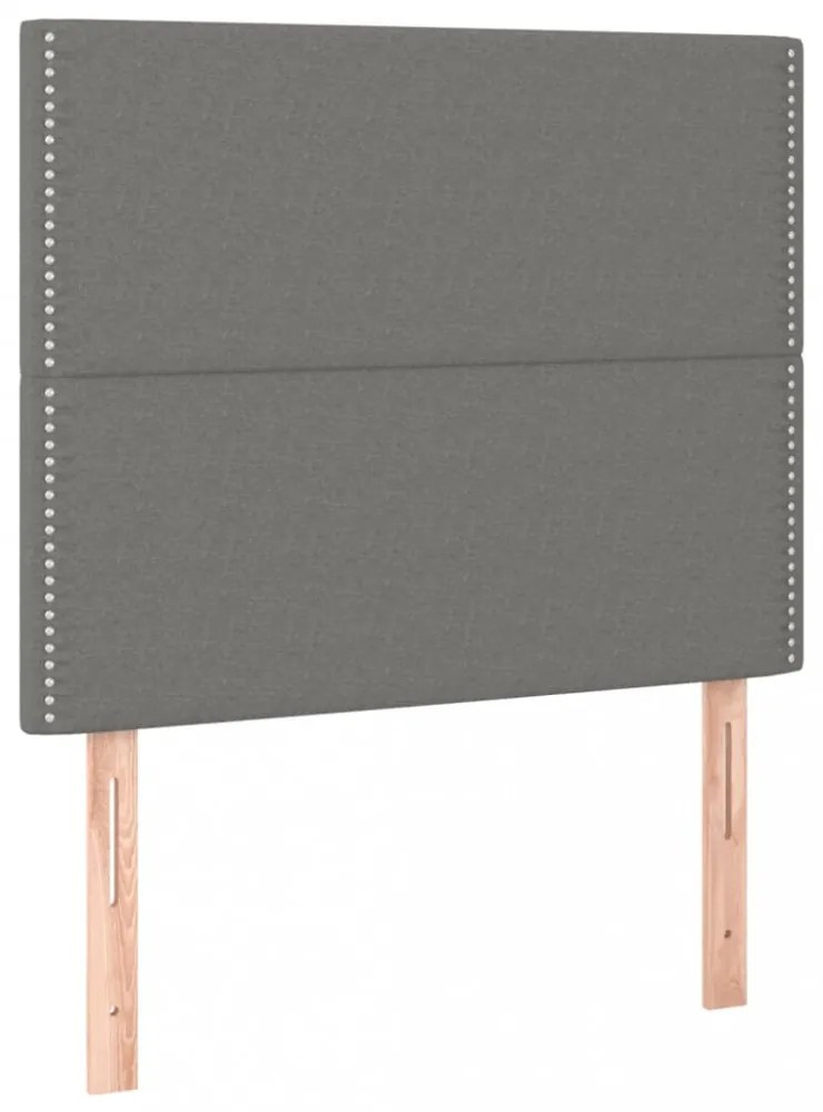 sötétszürke szövet LED-es fejtámla 90x5x118/128 cm