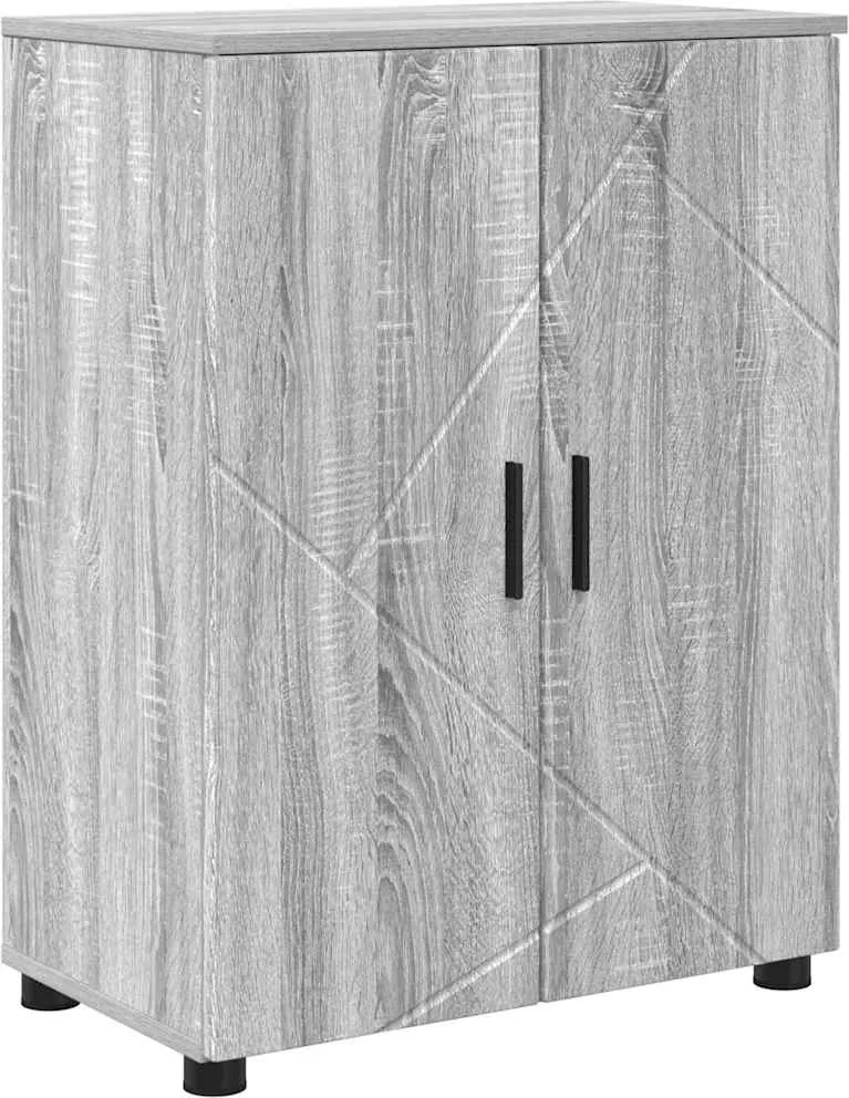 vidaXL Fürdőszoba Székény Szürke Sonoma 60 x 35 x 80 cm Faanyag & Fém