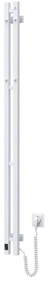 Elektromos törölközőszárító termosztáttal SILOUETTE 200 W/230 V, 150,6 cm, IP44, fehér, jobb oldali