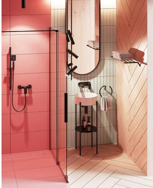 Prizma csúsztatható walk-in zuhanyfal_100x195, fekete