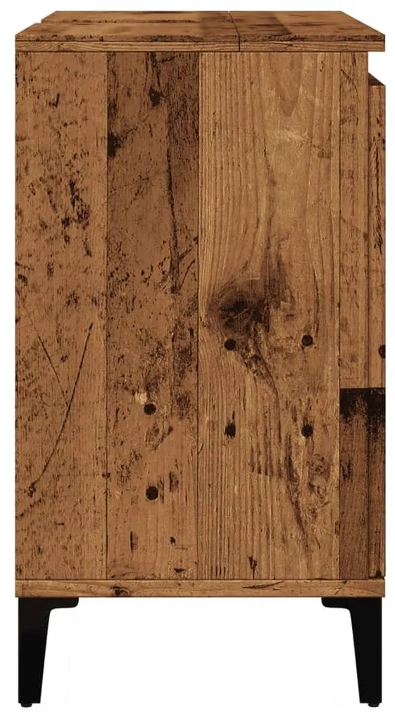 antik fa színű szerelt fa mosdószekrény 58x33x60 cm