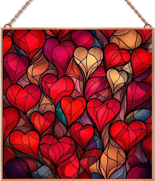Hearts üvegkép, falikép