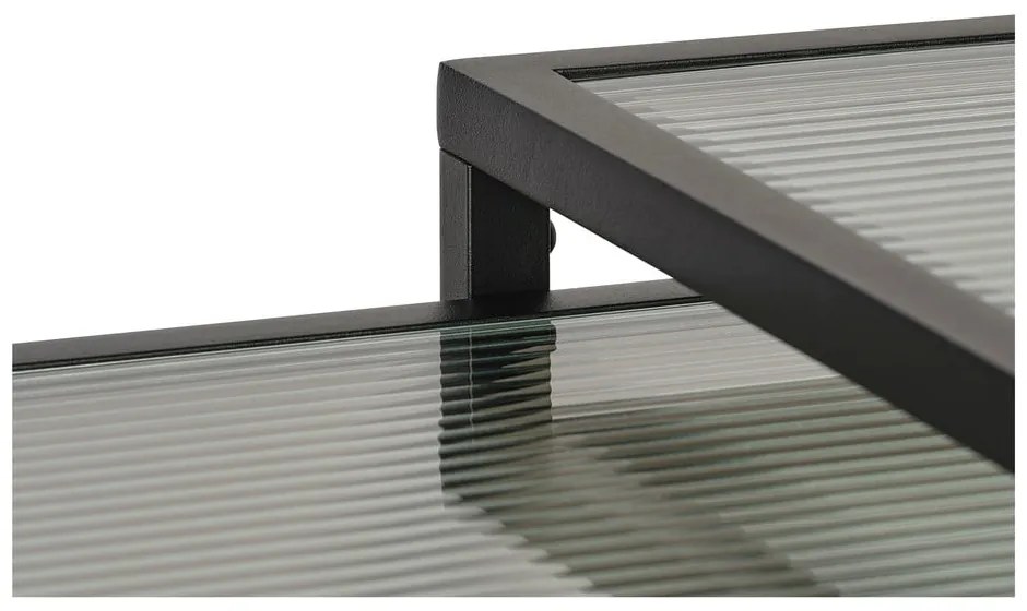 Fekete üveg dohányzóasztal szett 2 db-os 60x60 cm Bronco – Unique Furniture