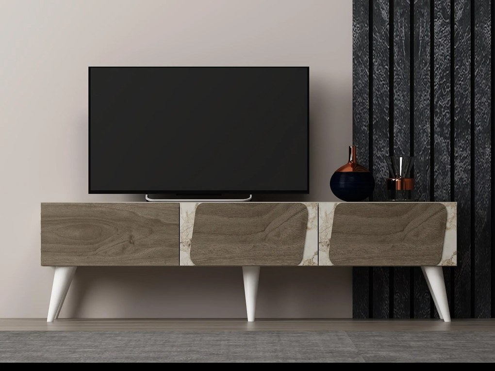 TV asztal/szekrény Sepiva (mramor + orech) . Akció -22%. 1095262